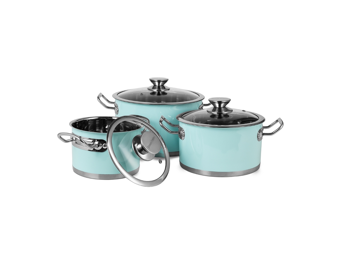 Trem de Cozinha VINTAGE CUISINE BY COOKING (6 Peças - Aço Inoxidável - Verde)