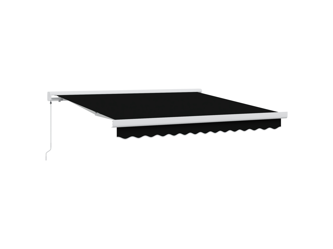Conjunto 1 Toldo Retrátil Vidaxl Preto Lona (300 X 250 Cm)