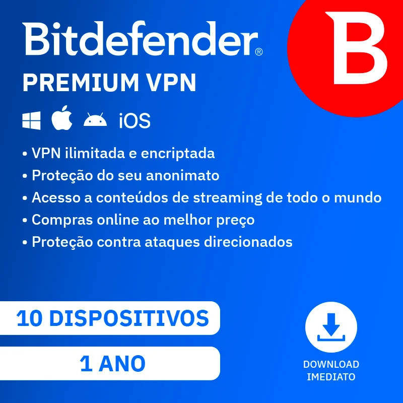 BITDEFENDER Premium VPN 2023 (10 Dispositivos - 1 Ano - Smartphone/PC/Tablet - Formato Digital)