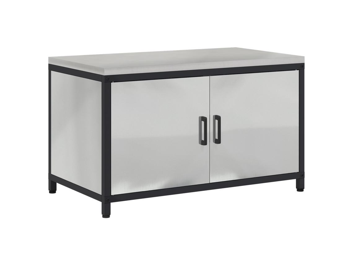 Conjunto 1 Armazenamento De Cozinha Vidaxl Prateado Aço (90 X 50 X 53 Cm)