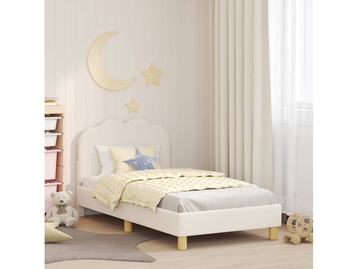 Vidaxl Estrutura De Cama Infantil Com Cabeceira Creme 80 X 160 Cm