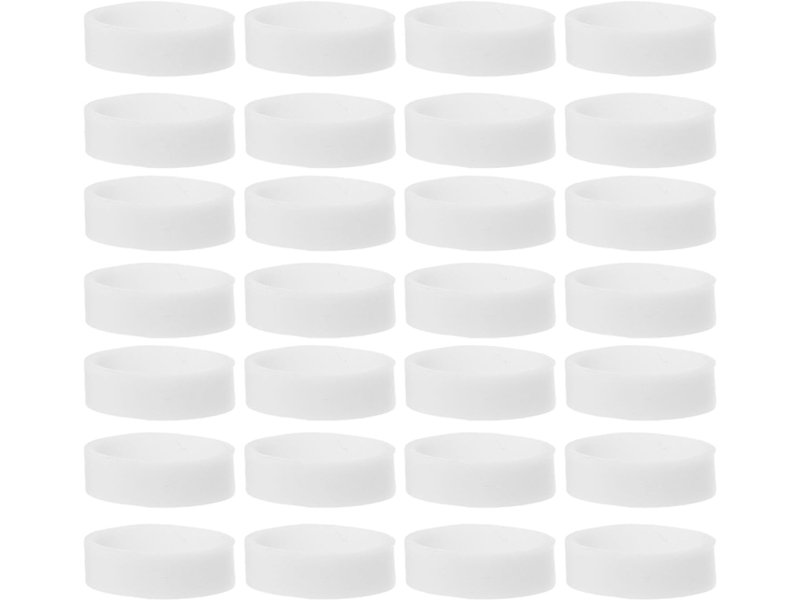 Pacote com 1000 Abraçadeiras de Silicone Brancas, 15x5x1 Mm, Elásticas e Reutilizáveis para Organizar Proteger