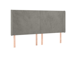 Cabeceira de Cama com Abas Veludo Cinzento Claro MAISON EXCLUSIVE (183x16x118 cm)