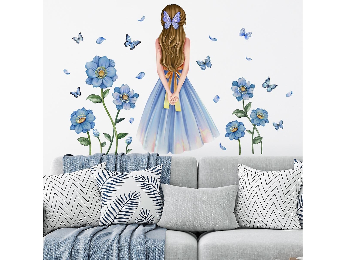 Omni calcomanías de Pared Con Niñas Y Mariposas Decoración para Sala Dormitorio Oficina