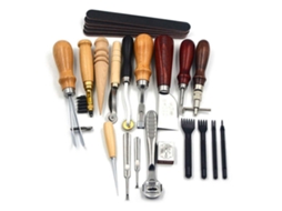Kit De Ferramentas De Artesanato Em Couro 19 Peças Para Costura, Esculpimento E Diy