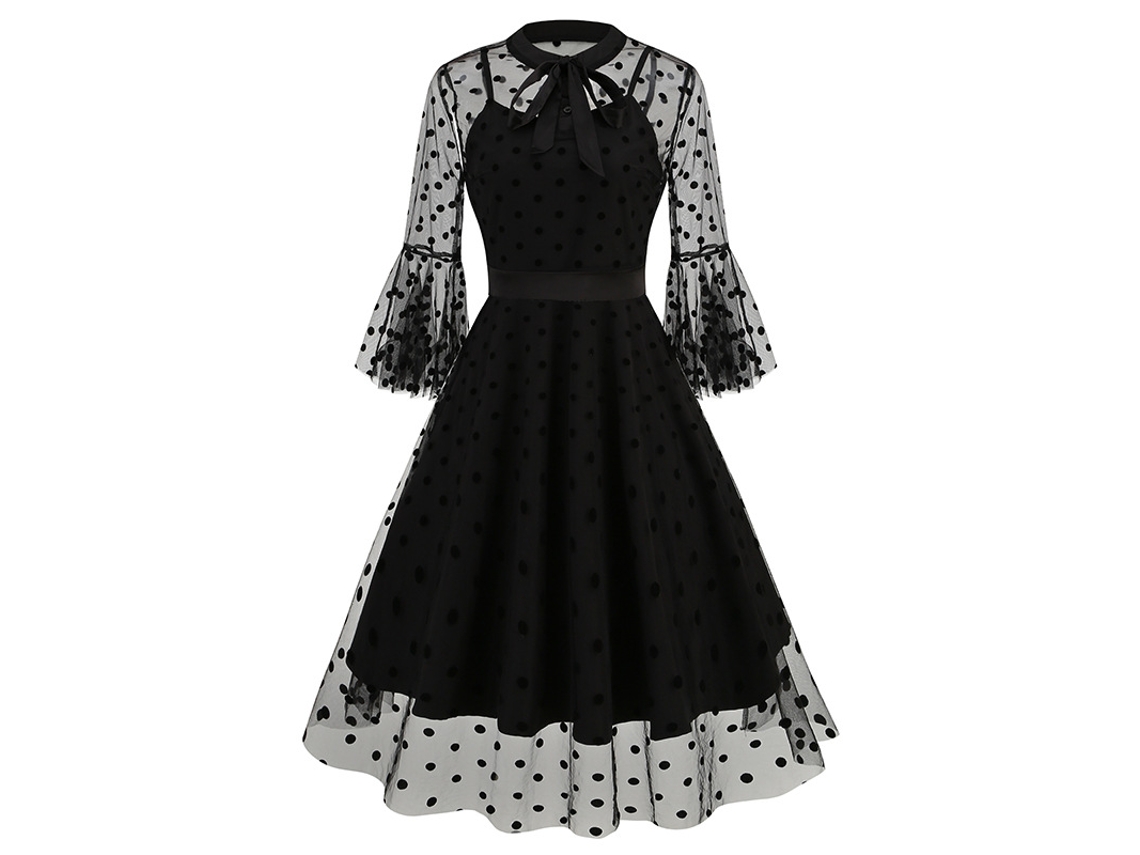 Roupas de Natal Retrô Malha Bordado Patchwork Vestido de Duas Peças L