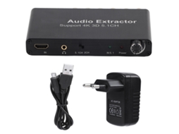 Aetheria extraitor de Áudio Hdmi 5.1 Canais 4k 3d com Conversor, Compatível com Dts/ac 3 e Controle de Volume