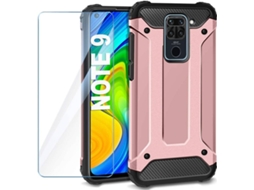 Capa + Película Xiaomi Redmi Note 9 HONGWE. Robusta Rosa