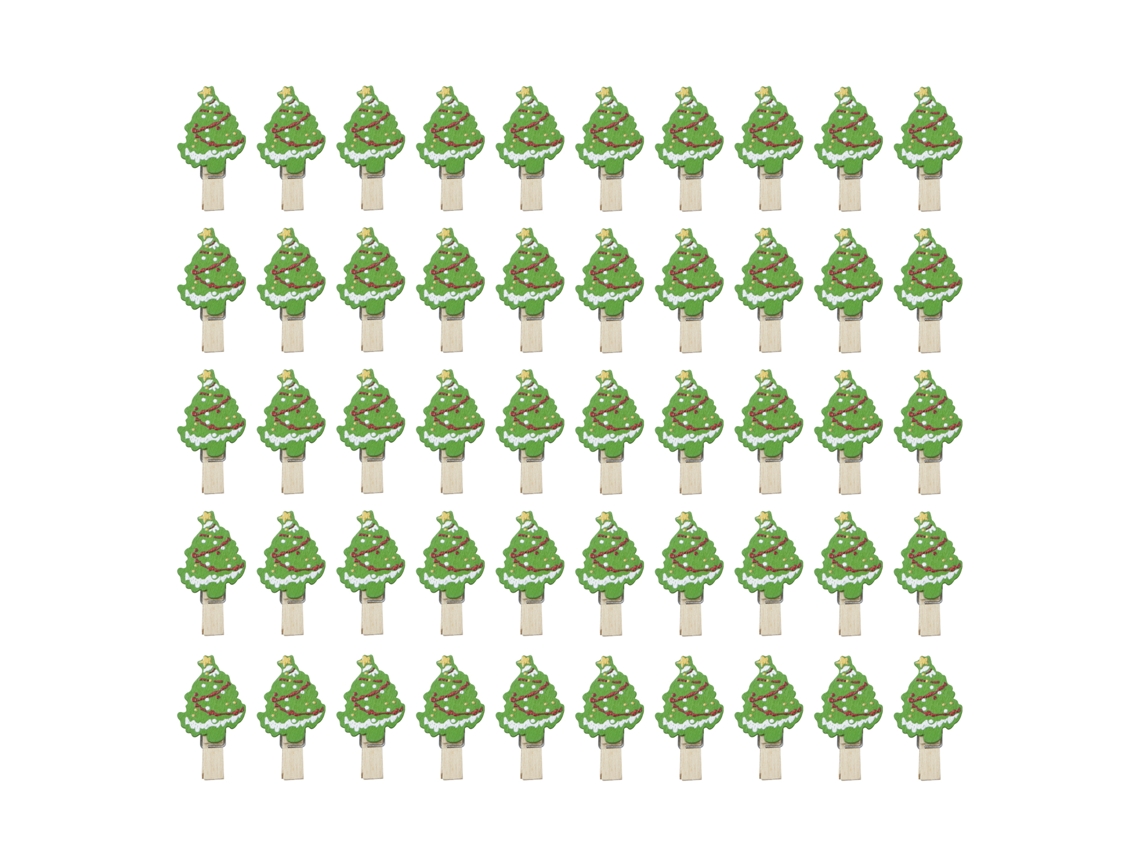 Laxiscreed Conjunto De 50 Ornamentos De Natal Em Madeira Para Decoração Festiva De 17x12x5cm