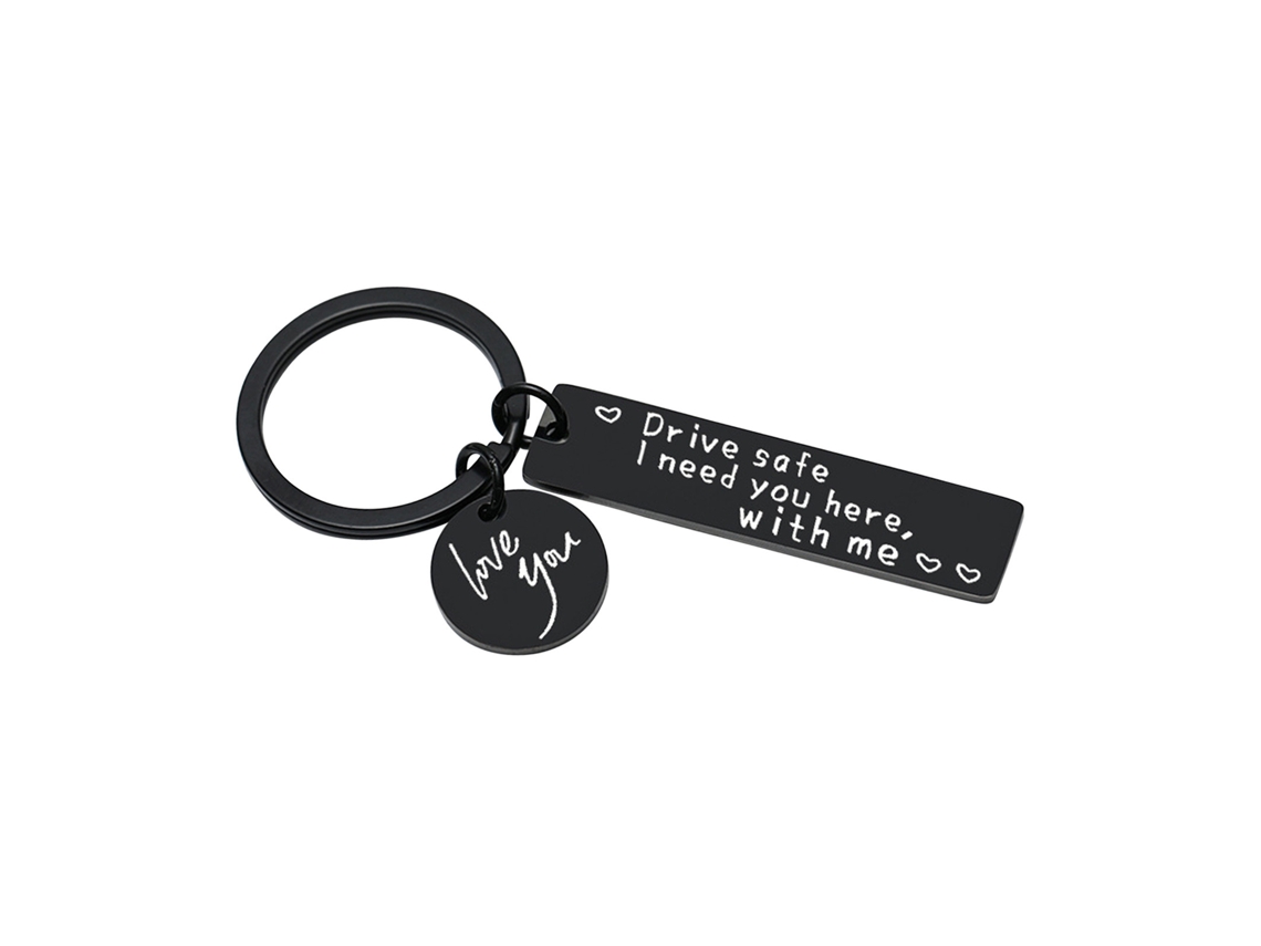 Porta-Chaves Drive Safe em Aço Inoxidável Preto INF