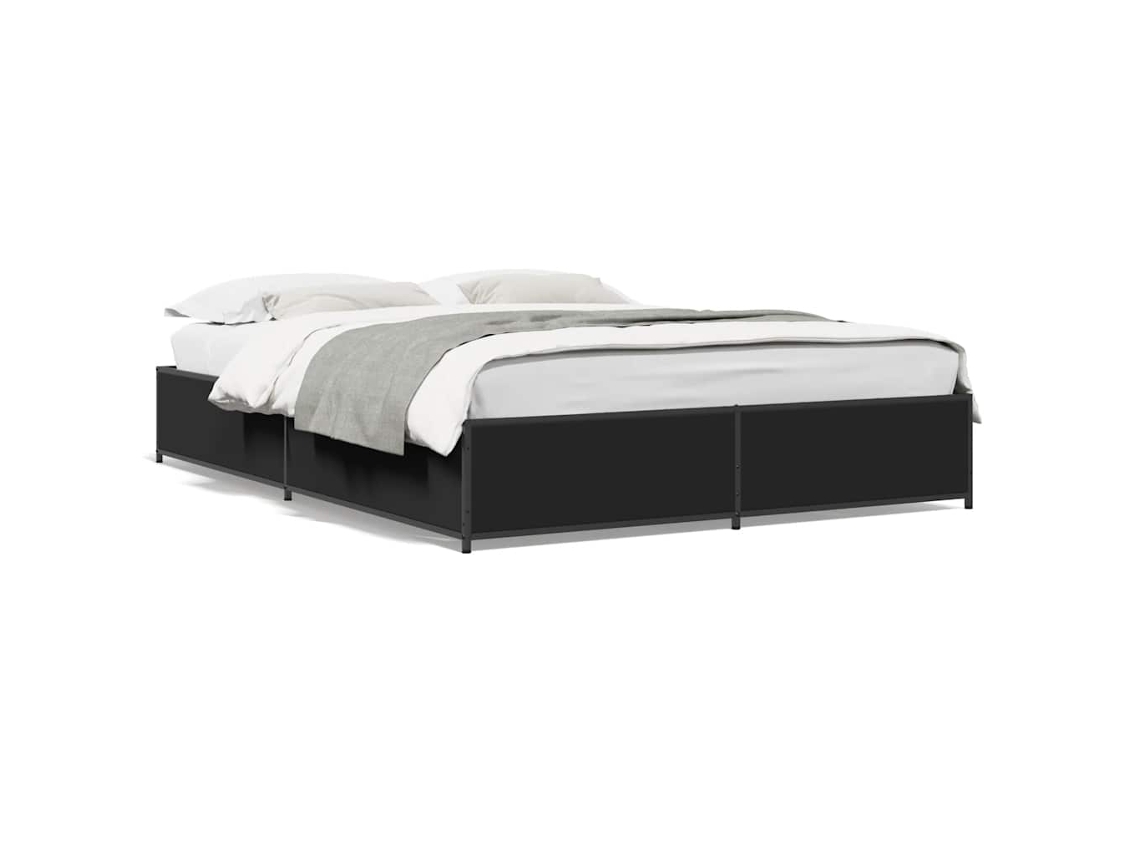 Bed Frame, Bed Frames Vidaxl Preto Madeira Processada (120 X 190 Cm)