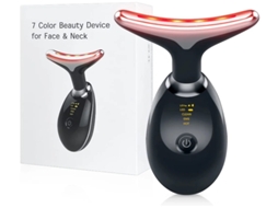 Dispositivo De Beleza Para Rosto E Pescoço Yizhood Am 1081 Terapia De Luz Vermelha Facial Led De 7 Cores Para Rejuvenescimento Facial Preto
