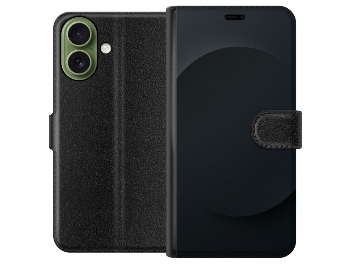 Capa Carteira Compatível Com Apple Iphone 17 Preta Com Bolinhas