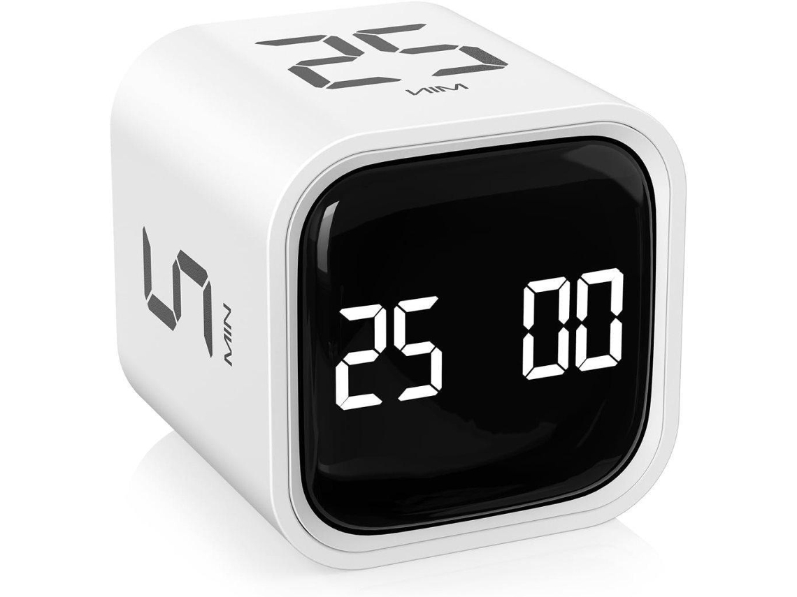 Temporizador Mecânico De Cozinha, Contagem Regressiva De 50 Minutos, Acabamento Branco, Para Cozinha, Confeitaria E Gestão Diária Do Tempo