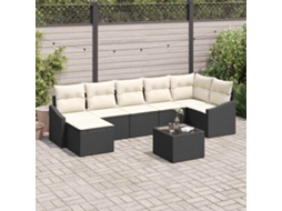 Conjunto De Jantar Para Jardim 8 Pcs Marrom E Creme Haochrymec