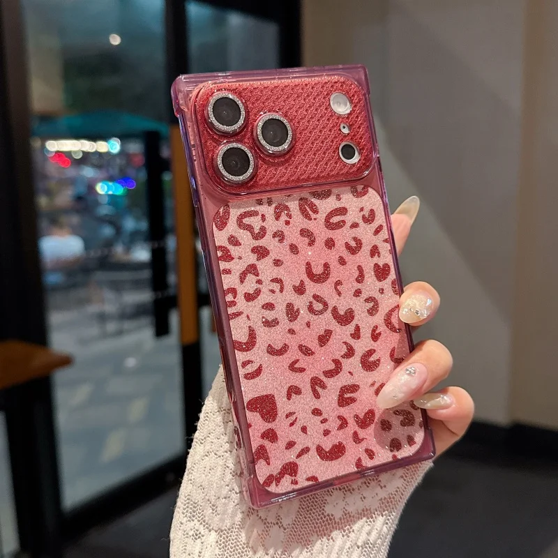 Capa Brilhante Para Celular (iphone 15 Pro Vermelho), Capa Quadrada À Prova De Choque E Com Proteção Contra Quedas.