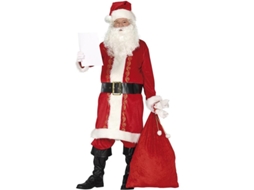 Fato tradicional de Papai Noel vermelho com chapéu para homem