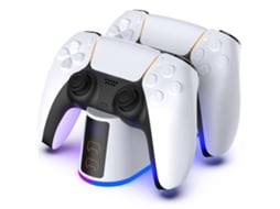 Carregador Para Controle De Ps5 Elite Edition/slim/pro Com Duas Entradas, Carregamento Rápido 3a E Efeito De Iluminação Rgb. Sfushos