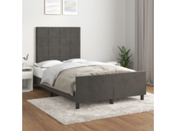 Vidaxl Estrutura De Cama Sem Colchão 120x200 Cm Veludo Cinzento-escuro
