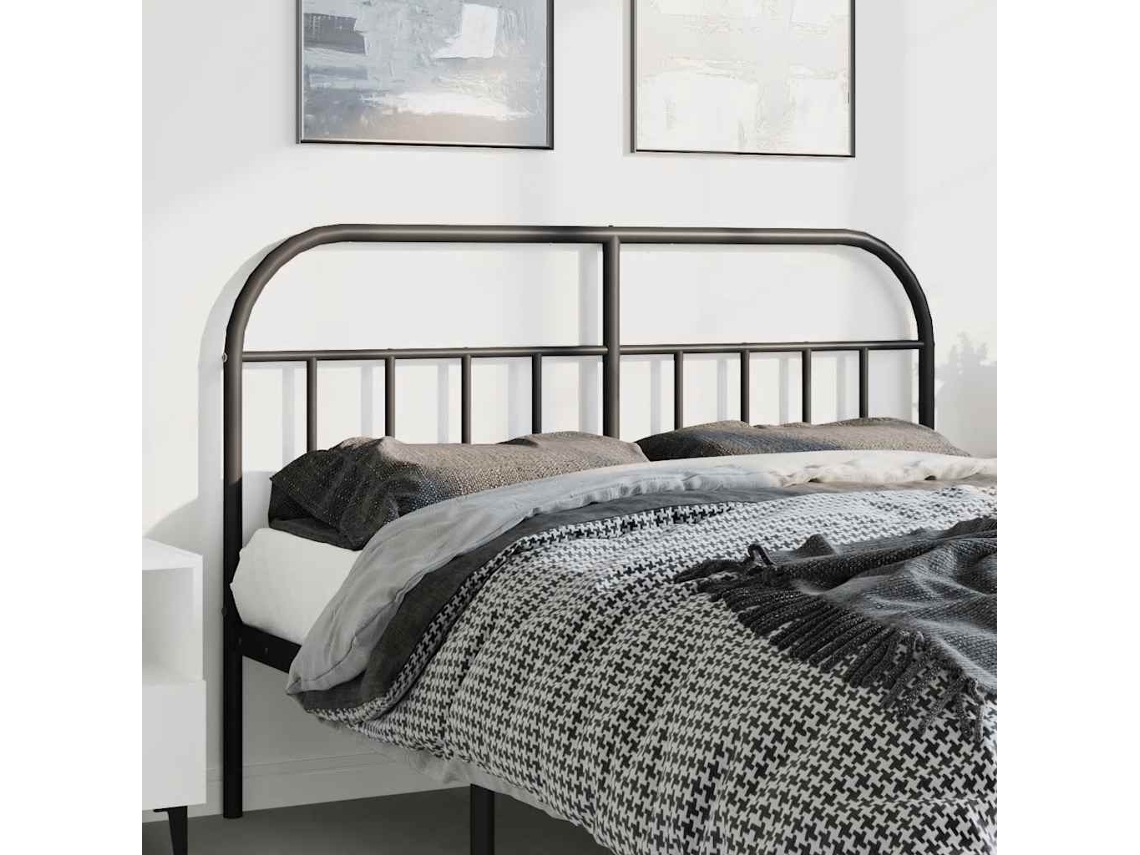 Vidaxl Cabeceira De Substituição 135 Cm Metal Preto