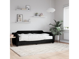 Vidaxl Sofá-cama Com Colchão 90x190 Cm Tecido Preto