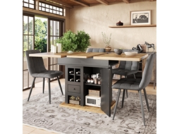 Mesa de Jantar Extensível para Cozinha com Espaço de Armazenamento e Gavetas - SINI TECH STORE
