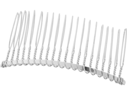 Presilha de cabelo dourada em metal com 20 dentes torcidos para véu de noiva.