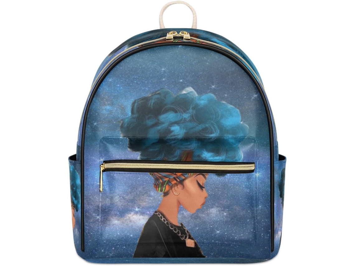Mochila COURO Tropicallife com Estampa Africana de Galáxias