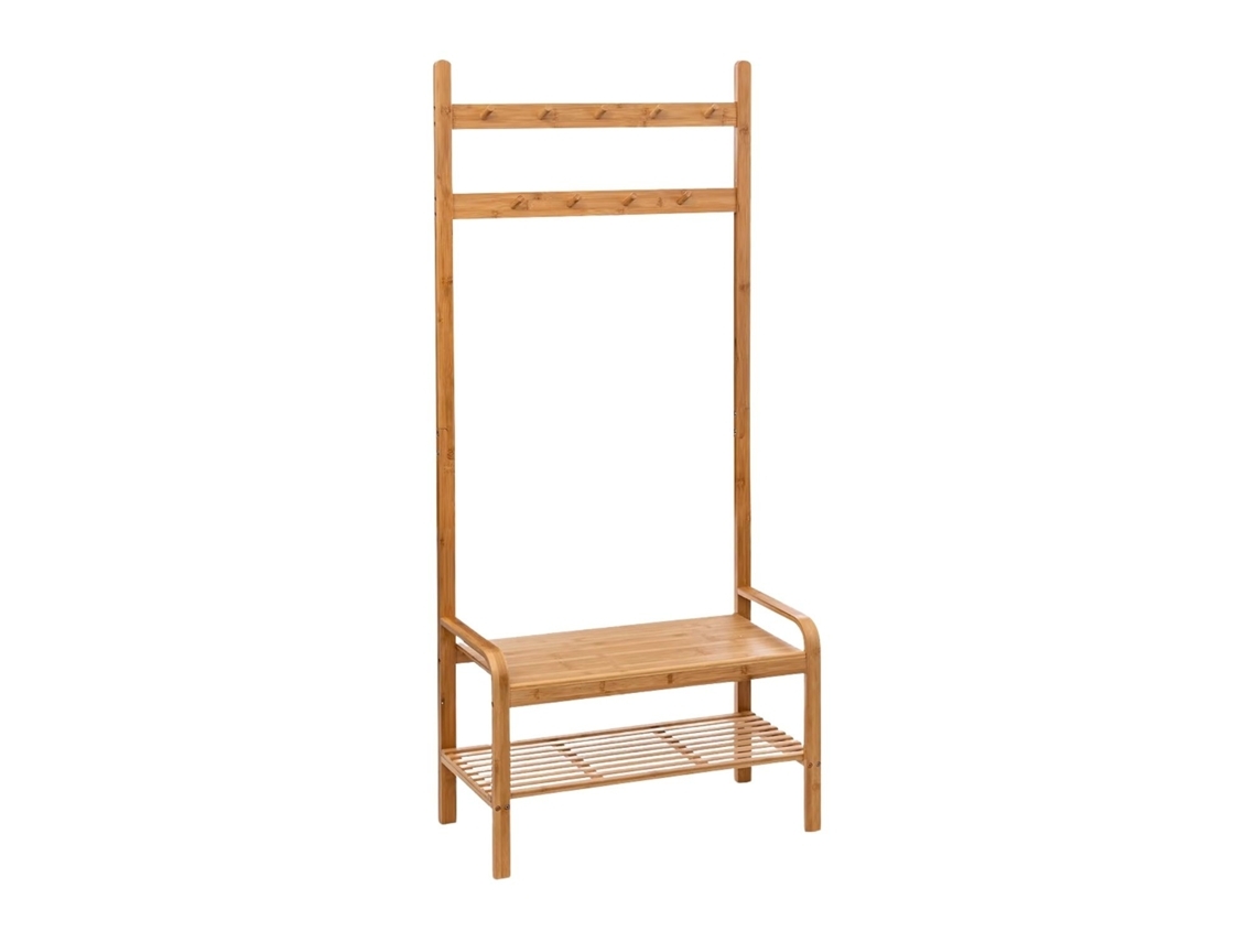 Cabide Sapateira de Bambu com Banco 170x73,5x34,5cm O91 (Outlet Caixa Aberta)