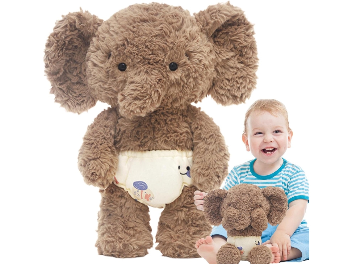 Elefante De Pelúcia - 35 Cm Brinquedo Para Meninas E Meninos, Coleção