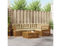 Vidaxl Conjunto De Sofás Para Exterior 5 Pcs Natural E Bege