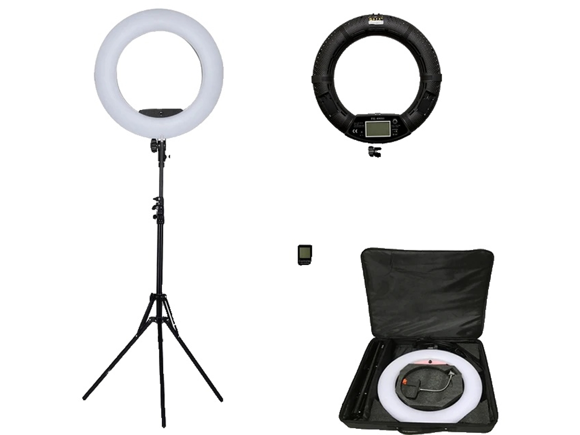 Luzes De Anel Led, 18 Polegadas De Diâmetro, Potência De 96w, Preto Fe480 Oem