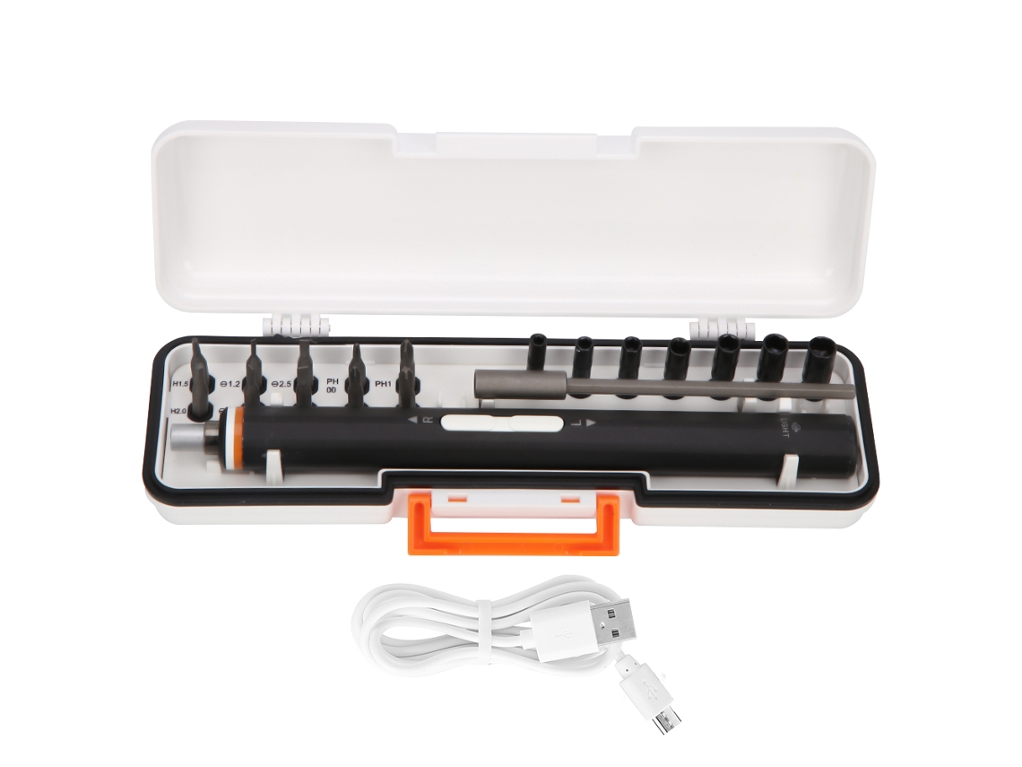 Conjunto De Parafusadeira Elétrica Mínima Recarregável 19pcs Com Bits De Aço Liga S2 Ferramenta Reparo