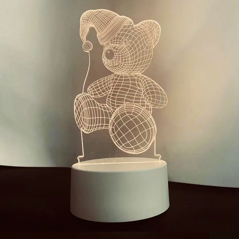 Luminária Noturna Led Usb 3d em Acrílico , Ideal para Decoração de Casa e Quarto. MDUG (7 Cores)