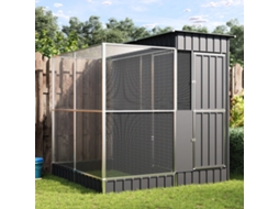 Vidaxl Aviário Com Extensão Prata 209x203x216 Cm Aço