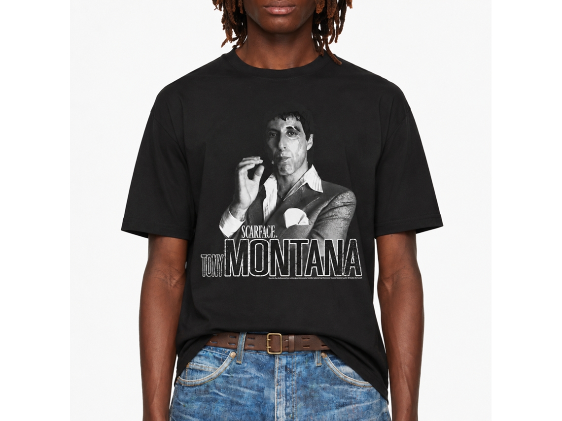 Rockinstone Scarface Movie Tony Black Adult T-shirt Size:s