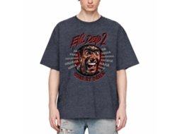 Rockinstone Evil Dead Ha Hahaha Heather Navy Adult T-shirt Size:l