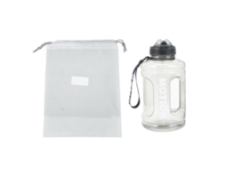 Garrafa Desportiva 1500ml com Canudo e Tampa Pop Preta