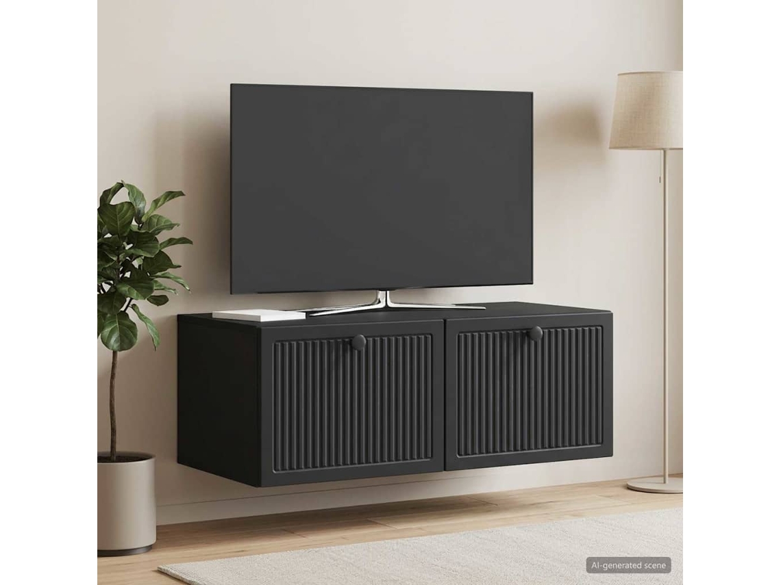 Vidaxl Gabinete De Tv De Parede Preto 78,5 X 41 X 30 Cm