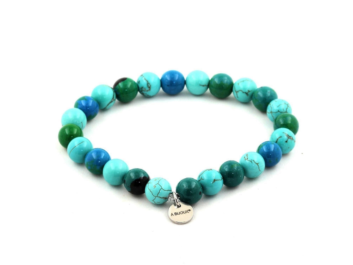 Pulseira De Crisocola Com Contas De Turquesa 8 Mm Nostalgia88