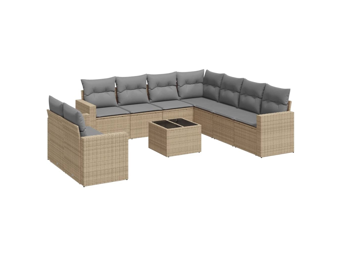 Garden Sofa Set, Garden Sofa Sets Vidaxl Bege Rattan / Vime (n/a)