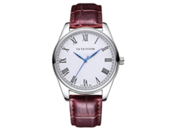 Relógio de pulso masculino Vava Voom Businessman Quartz, azul/marrom