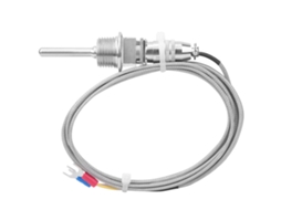 Sensor de temperatura RTD tipo K, sonda termopar, aço inoxidável, conector destacável, cabo de 1/2 NPT de 2 m