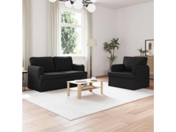 Vidaxl Conjunto De Sofás 2 Unid. Preto Tecido