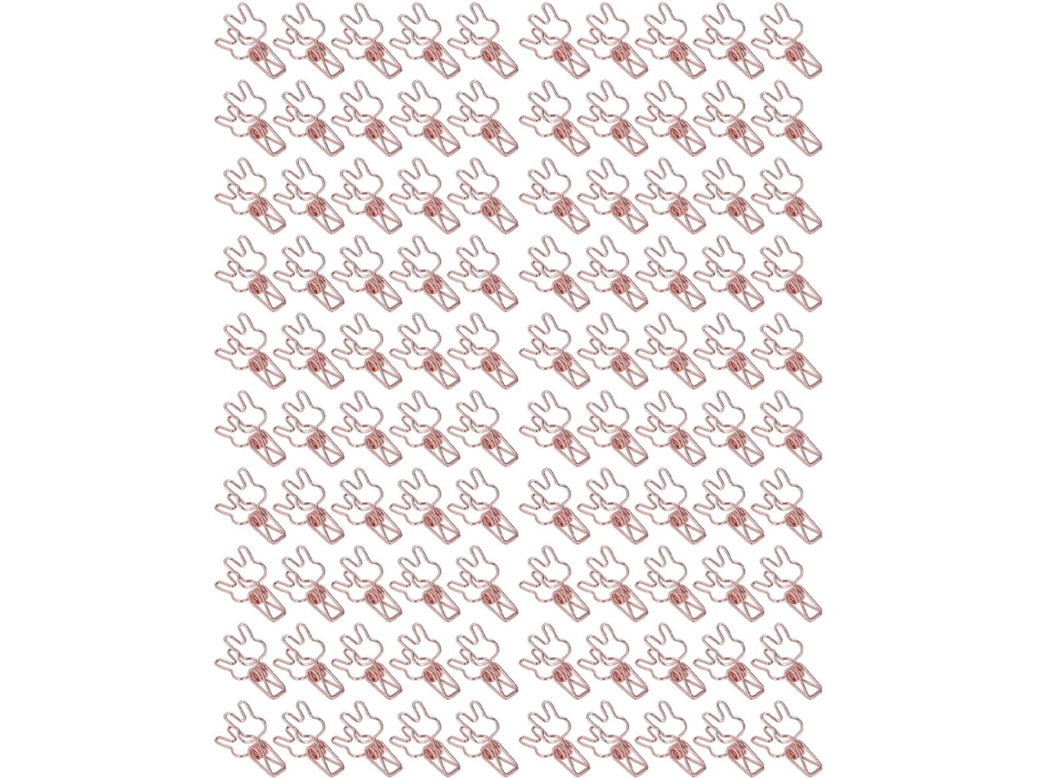 100-clipes De Papel Vazados Em Formato Coelho, Fofos E Resistentes, Pequenos Clipes De Metal Duráveis Documentos