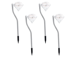 Luminária Solar de Solo AQUAFORGE em Formato de Diamante para Jardim com Iluminação Led
