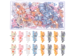 Pequenas Tachininhas em Formato de Gato para Murais, 50 Peças em Resina e Metal, Decorativas para Mesa, Escola e