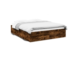 Bed Frame, Bed Frames Vidaxl Marrom Madeira Processada (150 X 200 Cm)