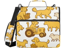 Pasta organizadora com zíper Gold Retriever 1, 5 Polegadas, 3 argolas com altura de ombro, inclui bolsa com zíper, pasta