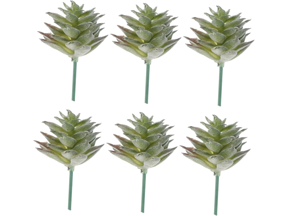 Conjunto De 6 Plantas Artificiais Realistas De Plástico Para Escritório, Sem Folhagem, Com Aparência Gokoco